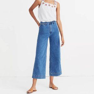 Madewell Emmett wide leg crop jeans in medium wash